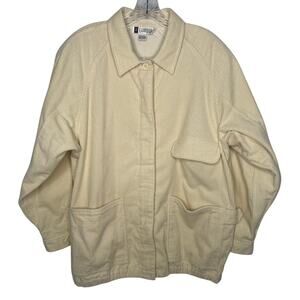Vintage 80s/90s SK & Company Cream Corduroy Jacket puffy shoulders Hong Kong 12